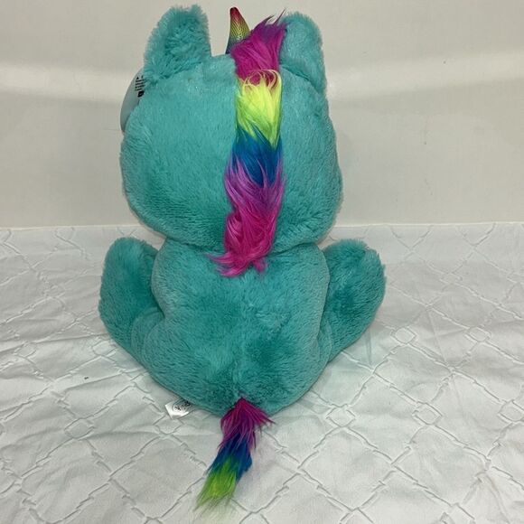 Spark Create Imagine Unicorn Blue/Purple Big Sparkly Eye Plush Animal.NWT - Picture 3 of 7